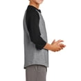 thumbnail image 3 of Mafoose Youth 3/4 Sleeves Colorblock Raglan Baseball Soft Jersey Heather Grey/ Black YT200 XS, 3 of 5