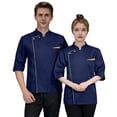 thumbnail image 2 of Unisex Chef Coat for Men Short Sleeves Solid color Chef Jacket Hotel Restaurant Work Shirt Uniform, 2 of 4