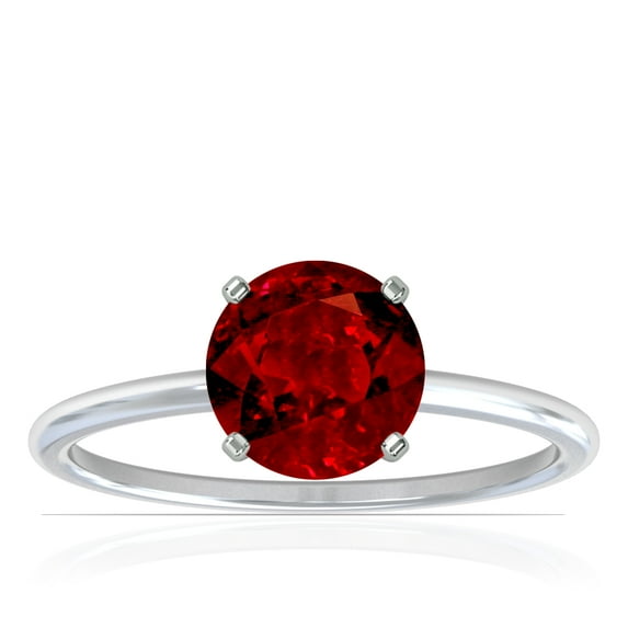 GemsNY July Birthstone - Dainty Round Four Prong Ruby Solitaire Ring (Grade - AAAA | 1.05cts.)