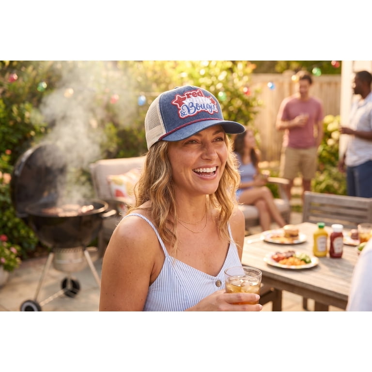 Way To Celebrate Red White And Bougie Patriotic Trucker Hat  display picture 1