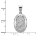 thumbnail image 2 of FJC Finejewelers 14 kt White Gold Polished Satin Saint Anthony Medal Hollow Charm 29 mm x 14 mm, 2 of 6