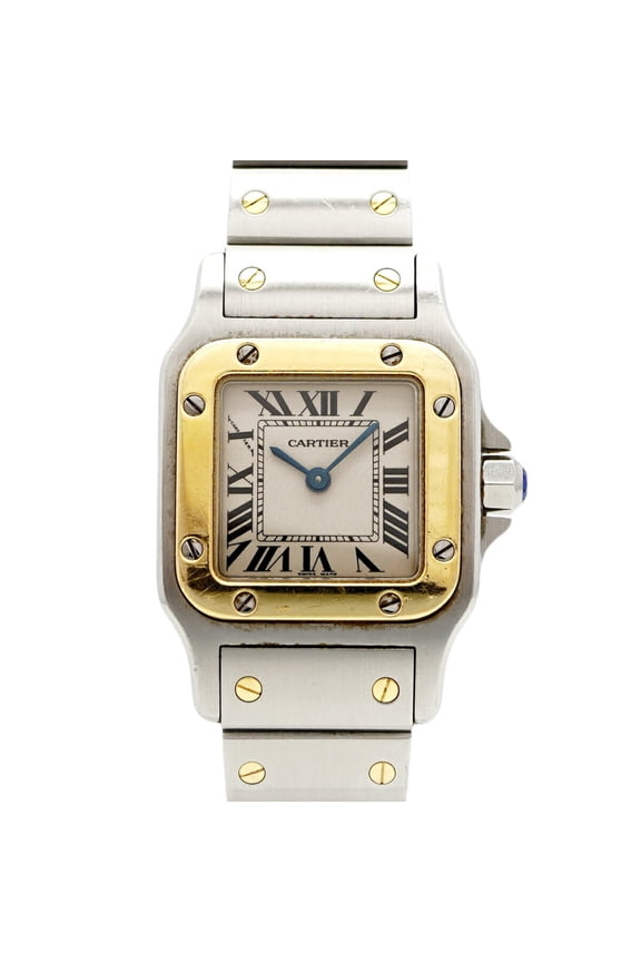 Pre-Owned Cartier Santos Galbee SM W20012C4 Ivory Dial Women's Watch (Good)