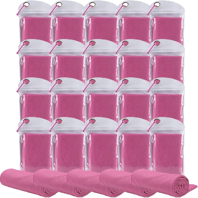 Toalla immoono Cooling, paquete de 20 unidades, 40 x 30 cm, color rosa