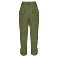 thumbnail image 4 of ABATAB Hiking Pants Women High Waisted Pull on Stretch Pants Cargo Lightweight Fold Hem Travel Joggers Trousers with Deep Pockets, 4 of 6