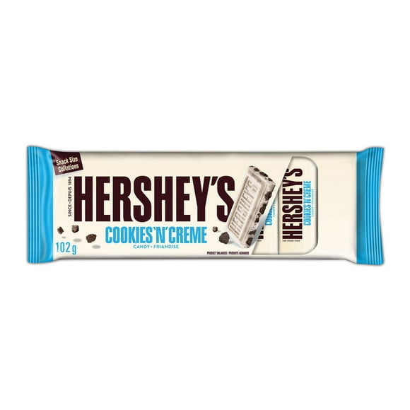 HERSHEY'S COOKIES 'N' CRÈME Snack Sized Candy Bars, 102g; 8 count