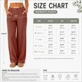 thumbnail image 6 of Women's Linen Wide Leg Pants High Waist Casual Loose Straight Trousers with Pockets Elastic Back Summer Vintage, 6 of 8