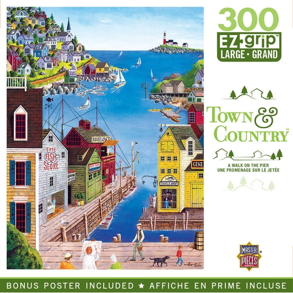 MasterPieces 300 Piece EZ Grip Jigsaw Puzzle - A Walk on the Pier - 18"x24"