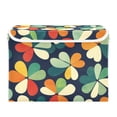thumbnail image 7 of Yayeee Collapsible Cube Storage Bin with Lid Fabric Closet Decorative Basket with Handles, Green Clover Pattern, 7 of 7
