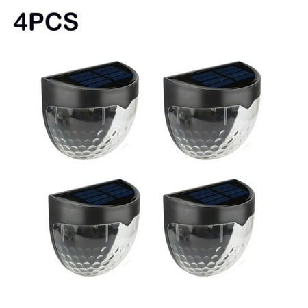 

4 Pack Solar Fence Lights Deck Lights Solar Outdoor Waterproof Fence Lighting for Fence Deck Step Floor Post Wall Black Shell