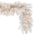thumbnail image 2 of Vickerman 9' x 18" White Artificial Christmas Garland, Warm White LED 3MM 8 Function Lights, 2 of 5