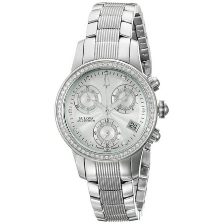 Bulova Accutron Masella Chronograph Silver Dial Ladies Watch 63R136
