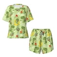 thumbnail image 5 of Easygdp Cute Dinosaurs Cartoon Women's Pajama Set,Sleepwear with Buttoned Top and Elastic Waist Shorts, Ideal for Lounging, Yoga, Beach, and Casual Wear-Medium, 5 of 8