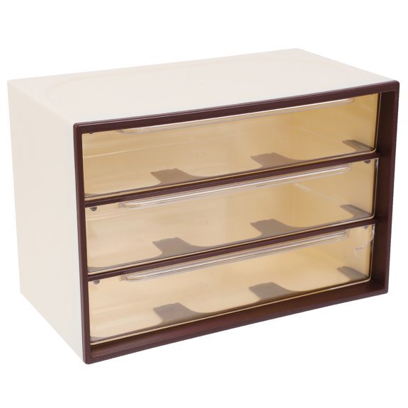HINTRMENT 3 Drawer Plastic Storage Organizer Coffee Color for Desktop and Kitchen Use