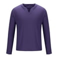 thumbnail image 6 of QUINDOS T Shirts for Men,Men Fall And Winter Fashion Casual Pullover Solid Color Splice Long Sleeve V-Neck Loose Outdoor Tee Shirts, 6 of 8
