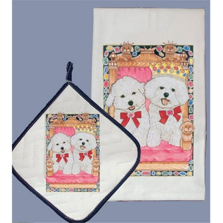 

Dish Towel and Pot Holder Set - Bichon Royalties
