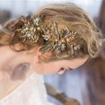 thumbnail image 3 of Joyería Nupcial de Pelo para Boda Hoja Flor Diamante de Imitación Vendimia Sunnimix pinzas para el pelo nupciales de la boda, 3 of 8