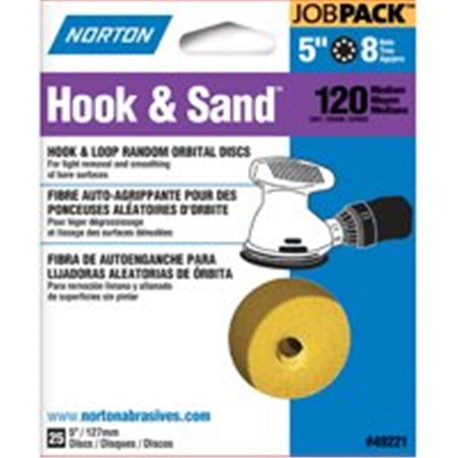 Norton 49221 5 In. Hook & Sand Disc 8 Hole 120 Grit- - Walmart.com