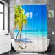 thumbnail image 3 of (180x180 Cm) Rideau De Douche 3d Bleu Ocan Rsistant La Moisissure Motif Paysage Ocan Tropical Rideau De Douche Tissu Impermable Sable Beige Ridea, 3 of 4