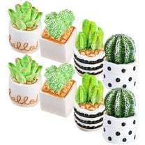OUNONA 8 Pcs Pot Artificial Cactus Artificial Plant Decor Office 3.20X1.70X1.70CM