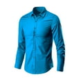 thumbnail image 2 of Clearance Shirt Top,Clearance Sales Men Shirts Men's Fashion Business Leisure Lapel Pure Color Long-sleeved Shirt Top Blouse, 2 of 3