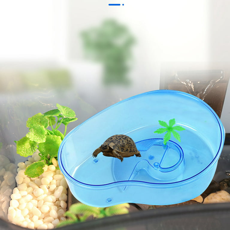 Hevirgo Turtle Tank with Basking Platform Large Capacity Transparent Fish Tank Turtle Breeding Box Aquarium Supplies Multi-Color P