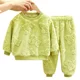 thumbnail image 2 of Nuevos pijamas de franela gruesos y cálidos para niños de otoño e invierno, ropa de dormir de manga larga lisa para bebés, conjuntos de ropa informal para niños y niñas, pijamas, 2 of 2