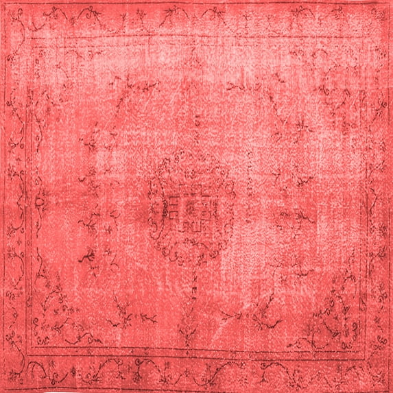 Ahgly Company Indoor Square Persian Red Traditional Area Rugs, 8' Square