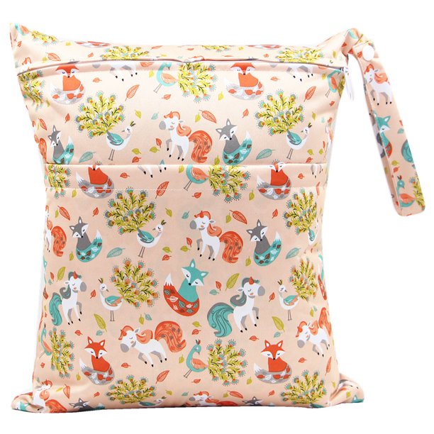 30 * 36cm Lager Tamaño Pañal Mojado Bolsas Secas Doble Cremallera Impreso Portátil Impermeable Dag Bolsa De Almacenamiento De Trajes De Baño