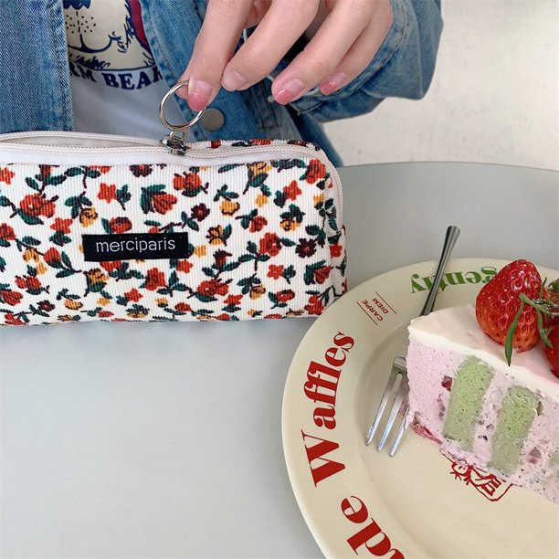 Bolsas de cosméticos de PANA con estampado Floral para mujer, bolsas de almacenamiento de brochas de maquillaje femeninas, estuche de lápices para niñas y estudiantes LIUWENJING unisex