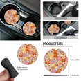 thumbnail image 6 of Yuyamidu Hippie Floral Car Seat Cover for Women Fashion Car Steering Wheel Cover Seat Belt Strap Pad Trash Bag Air Vent Organizer Pocket Rearview Mirror Cover Cup Holder Key Chain 15 PCS, 6 of 7