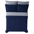 thumbnail image 4 of Truly Calm Antimicrobial Navy/Grey 7-Piece King Bed in a Bag, Solid Casual themed, Adult Bedding, OEKO-TEX Certified, 4 of 5