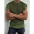 thumbnail image 4 of Men'S Crochet Knit Sleeveless Mesh Tank Top Green L, 4 of 7