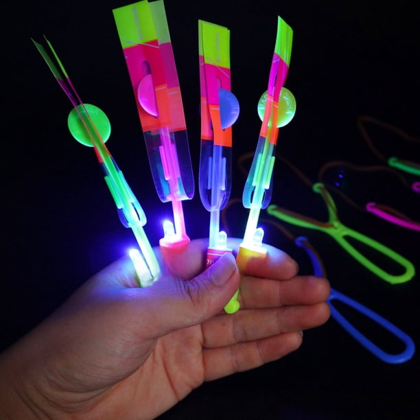 Tirachinas luminoso, flecha voladora, catapulta de destello, hada voladora, juguetes para niños al aire libre, libélula de bambú