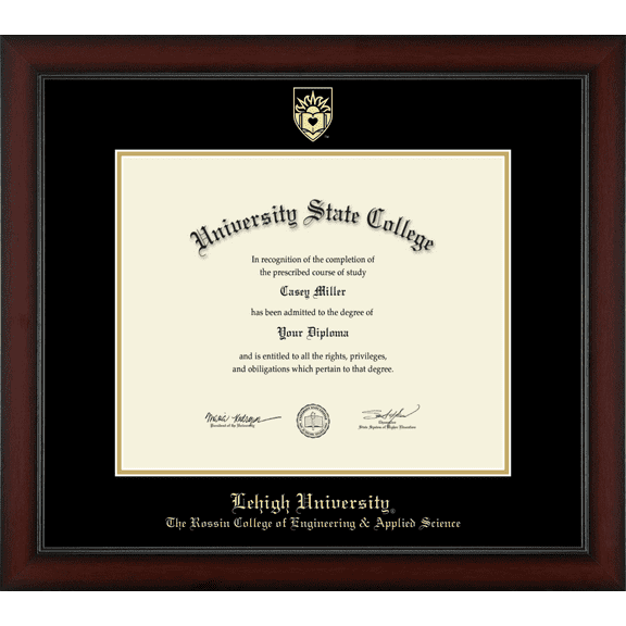 Lehigh University The Rossin College of Engineering & Applied Science Diploma Frame, Document Size 17" x 14"