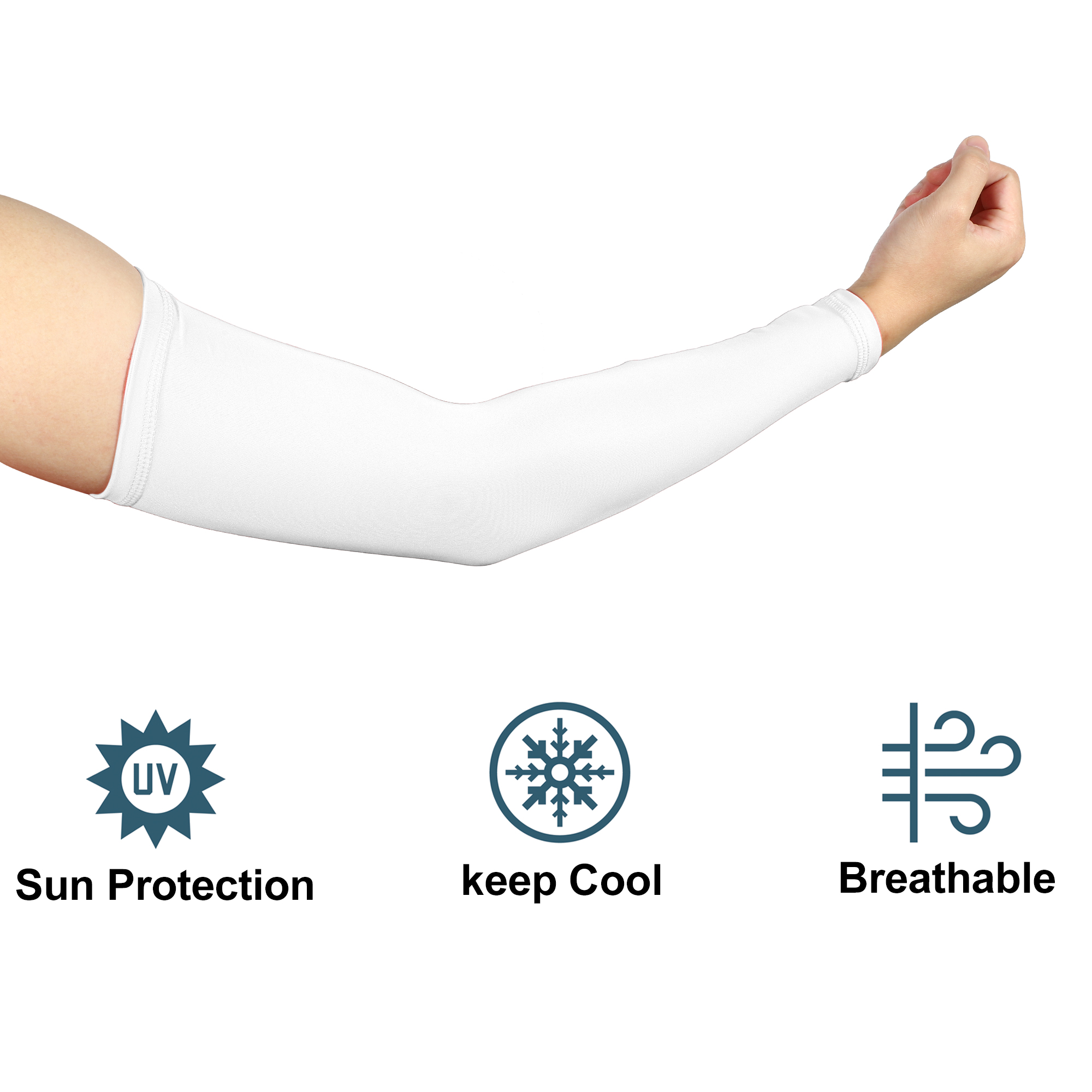 Unique Bargains 1 Pair Arm Shapers Arm Slimming Sleeves Polyester White