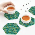 thumbnail image 4 of Leather Coasters with Heat-resistant for Drinks, Jungle leopard -标题2 Hexagon, 4 of 5