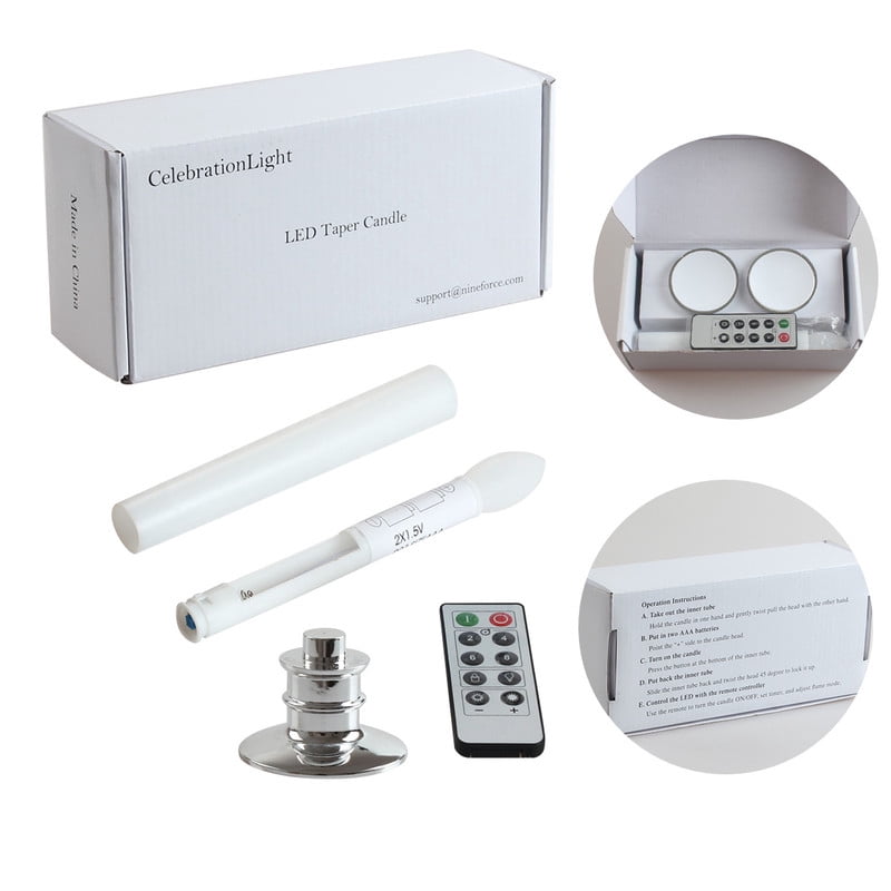 10Pack Flameless Taper Candles with Remote Timer Battery Operated, Flickering LED Window Candles for Christmas Holiday Home Wedding