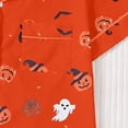 thumbnail image 6 of Bainana Girls Halloween Sleep Outfit Set Kids Pumpkin Ghost Bat Print Short Sleeve Collar Tops And Shorts Indoor Wear Set Stylish Fit Teen Girls Theme Party Clothes Size 11-12 Years Orange, 6 of 9