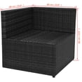 thumbnail image 4 of vidaXL 5 Piece Garden Lounge Set with Cushions Poly Rattan Black, 4 of 5