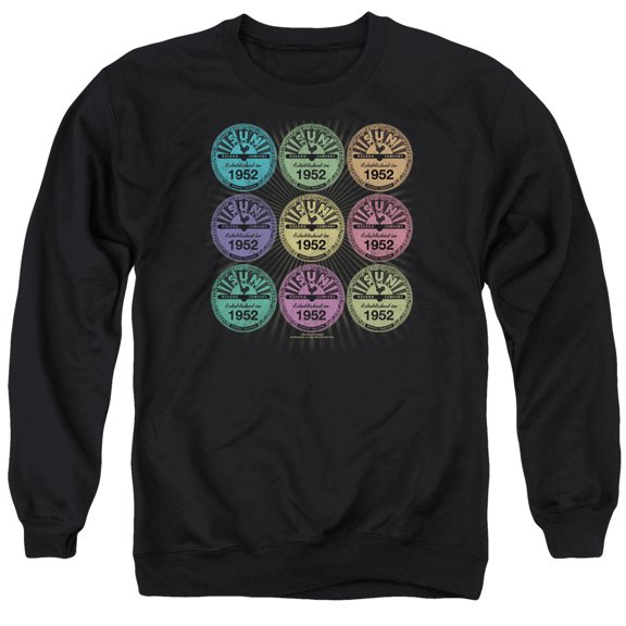 Sun Rocking Color Block Adult Crewneck Sweatshirt Black
