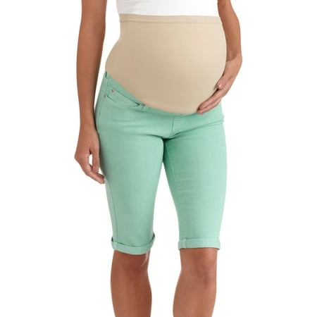 shorts maternity bermuda colored panel motherhood planet walmart