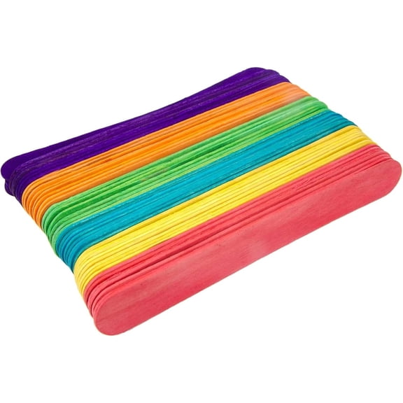 Perfect Stix 6 Inch Jumbo Colored Wooden Craft Sticks – 500 Count | 6 x 3/4 Inch Poplar Wood Sticks for Arts, Crafts, DIY Projects, & Decorations