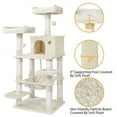 thumbnail image 4 of Alden Design 59" Cat Tree with Condo and Scratching Post Tower, Beige, 4 of 11