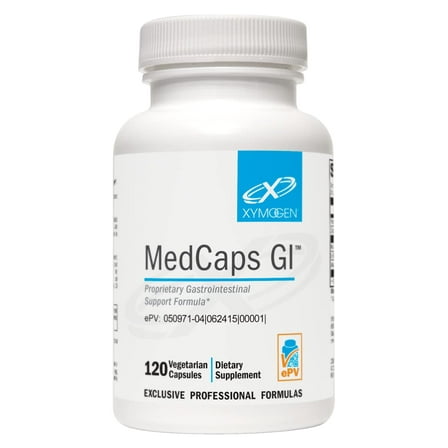 XYMOGEN MedCaps GI - L Glutamine, Inulin Prebiotic Fiber   Zinc for Gut Support - Gut Health Supplements with Chicory Root and Vitamin D Calcium - Gluten Free (120 Capsules)