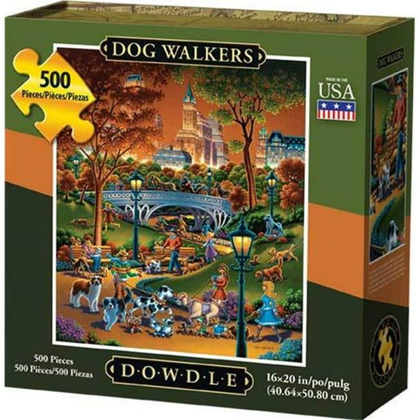Dowdle Folk Art Dog Walkers 500 Piece Puzzle