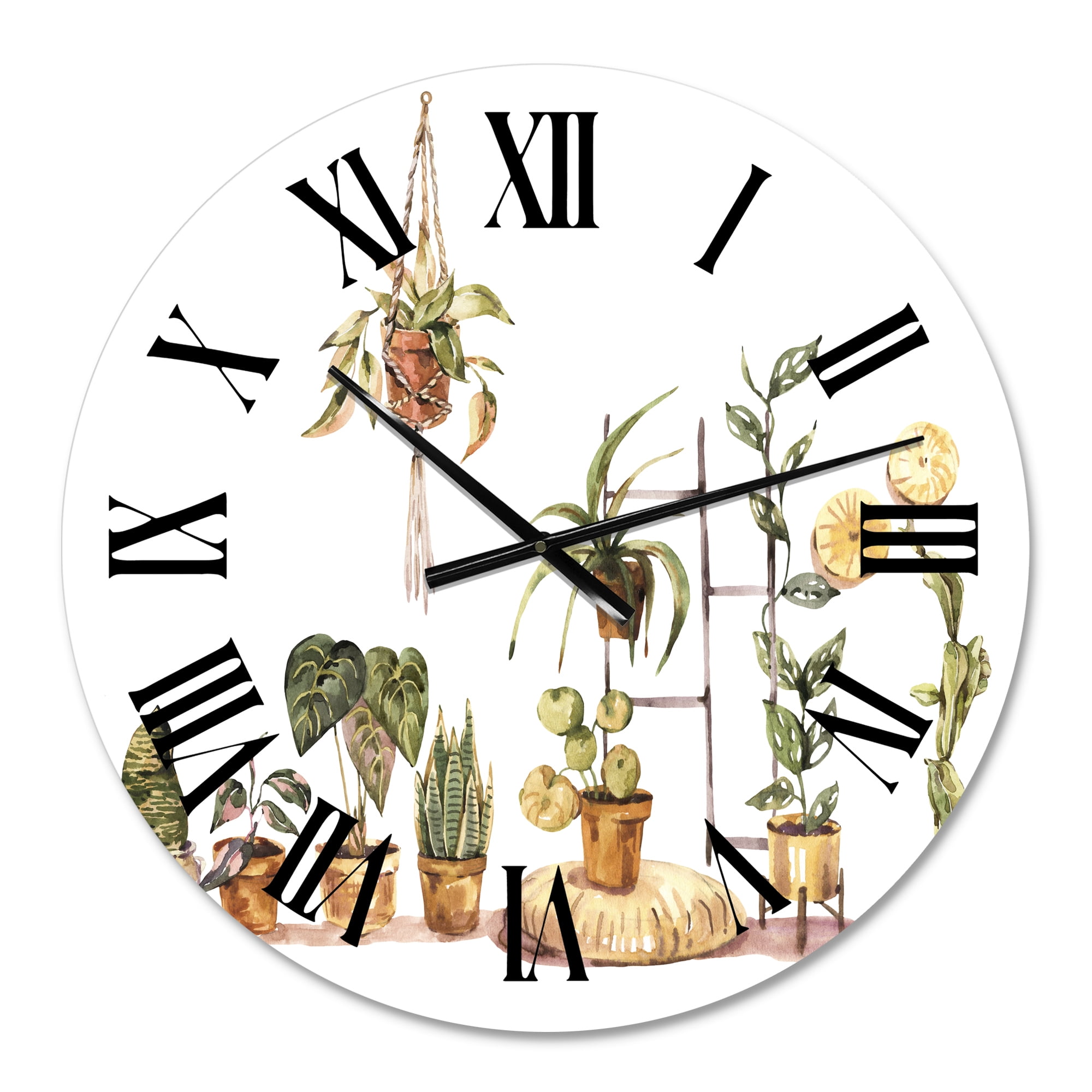 Designart 'Indoor House Plants Urban Jungle Ii' Traditional Wall Clock