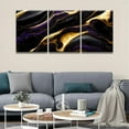 thumbnail image 4 of 3 Piece Wall Art Decor for Home Modern Abstract Poster Prints on Canvas Modern Blue and Gold Marble Fluid Art Printing for Living Room Wall Art Stretched Ready to Hang 12x16inchx3, 4 of 6