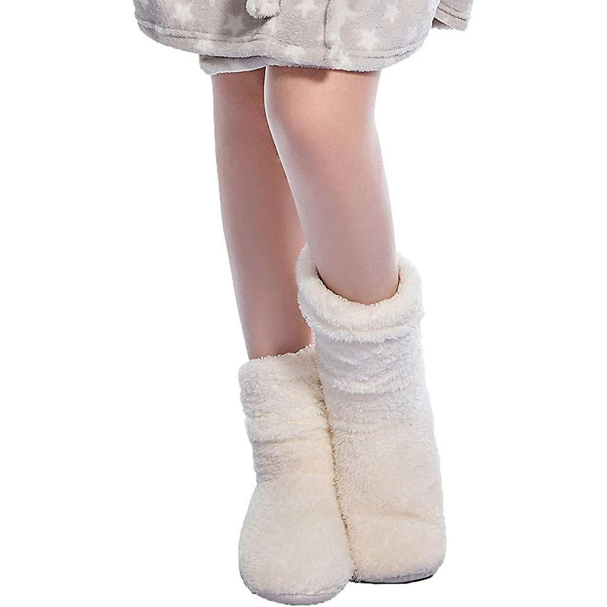 Women s Booties Slippers Indoor Super Soft Warm Cozy Fuzzy Lined Slipper Boots With Anti slip Slipper Socks