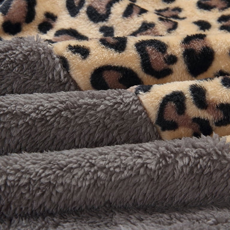 Women's Half Zip Hoodies, Winter Warm Fuzzy Fleece Jumper, Leopard