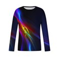 thumbnail image 4 of Blczomt Mens Shirts Trendy Casual Red Long Sleeve Crew Neck Graphic T Shirt 2xl, 4 of 5